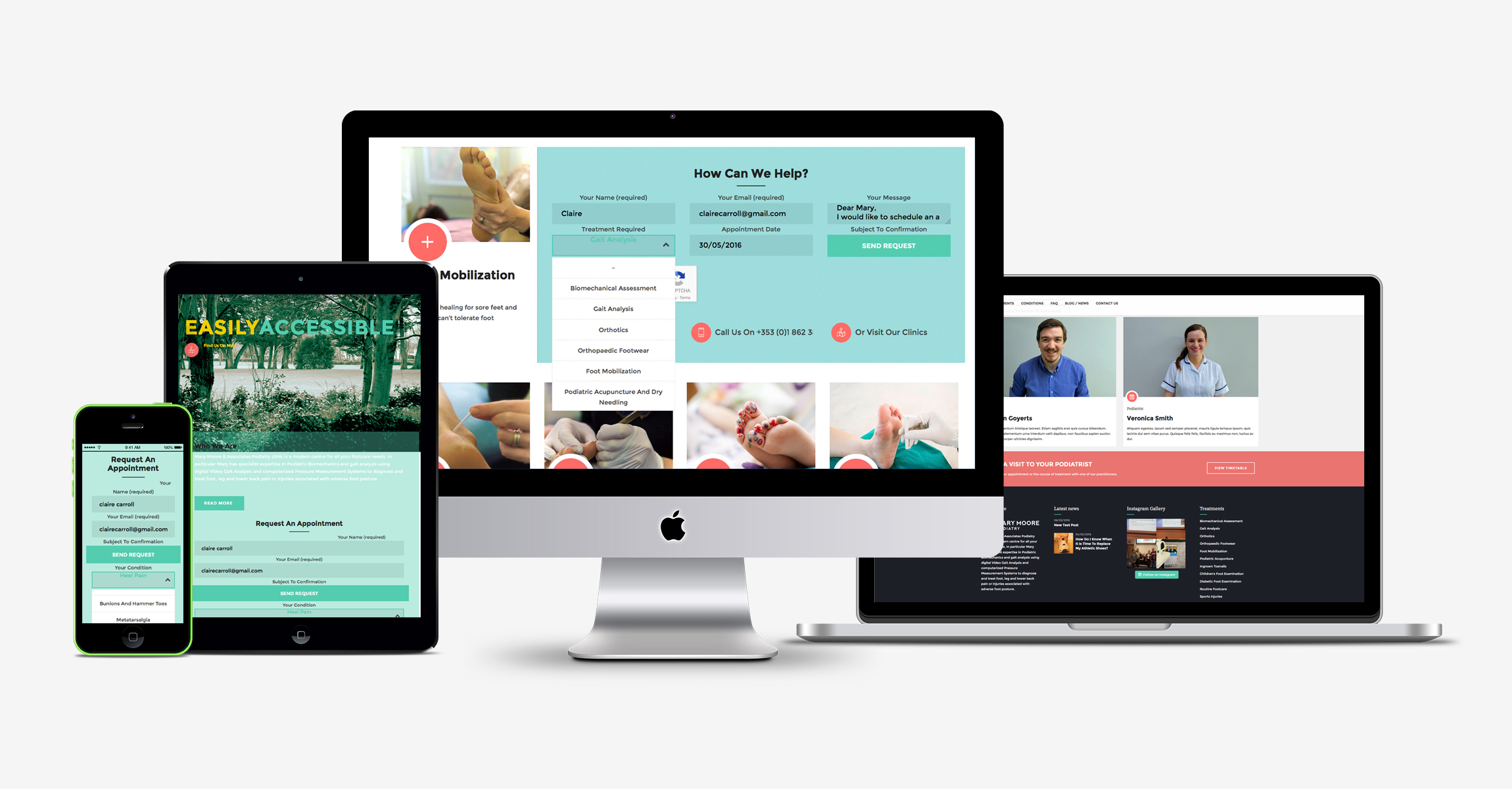 Mary Moore Podiatry, web design, Dublin, digital agency, design